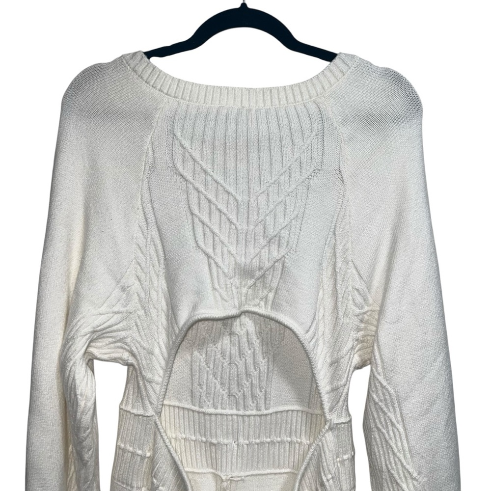 NEW NWT Free People Emmaline Mini Dress Cutout Sweater Dress In White - Picture 7 of 11